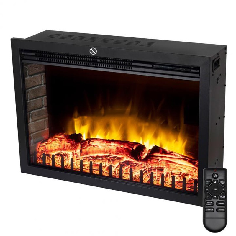 Semineu electric incorporabil, 2000W, telecomanda, efect de flacara, termostat - imagine 7